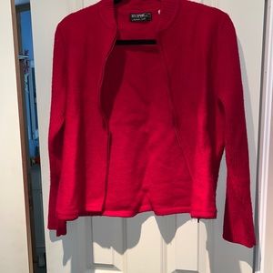Vintage knit red zip up